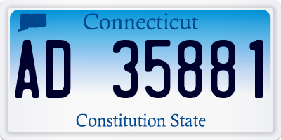CT license plate AD35881