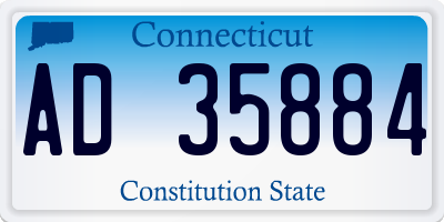 CT license plate AD35884