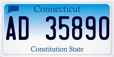 CT license plate AD35890