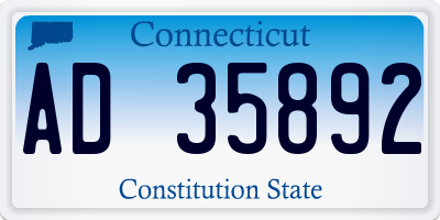 CT license plate AD35892