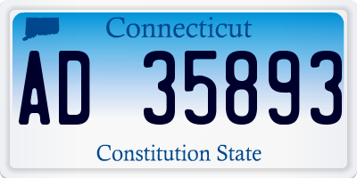 CT license plate AD35893