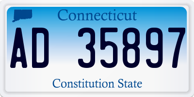 CT license plate AD35897