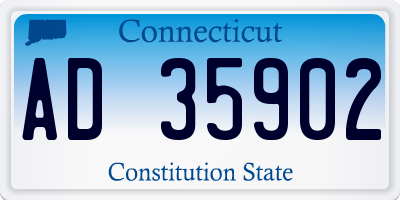 CT license plate AD35902
