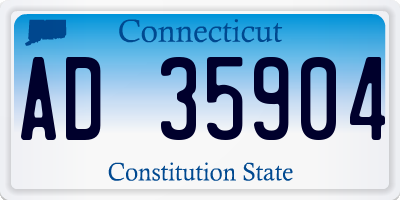 CT license plate AD35904