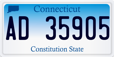 CT license plate AD35905
