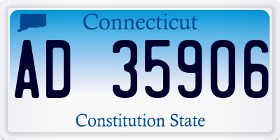CT license plate AD35906