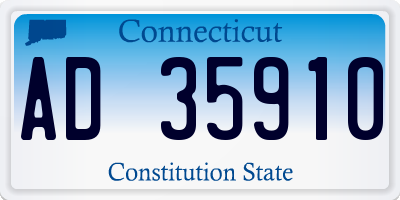 CT license plate AD35910