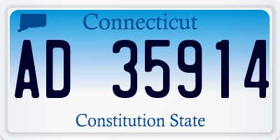 CT license plate AD35914