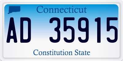 CT license plate AD35915
