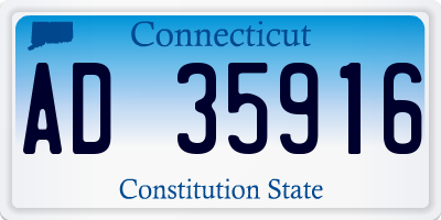 CT license plate AD35916