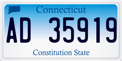 CT license plate AD35919