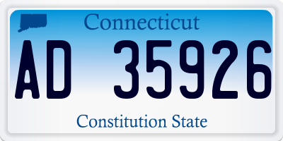 CT license plate AD35926