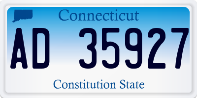 CT license plate AD35927