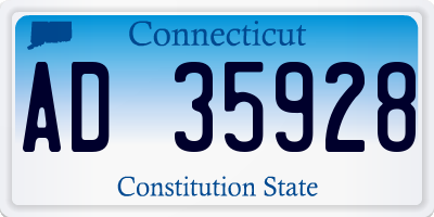 CT license plate AD35928