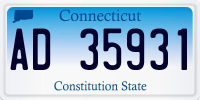 CT license plate AD35931