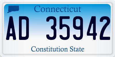 CT license plate AD35942