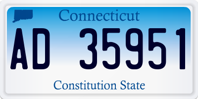 CT license plate AD35951
