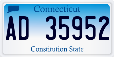 CT license plate AD35952