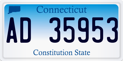 CT license plate AD35953