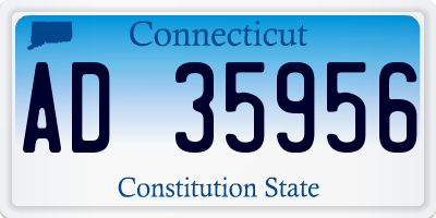 CT license plate AD35956