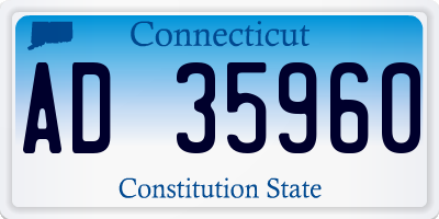 CT license plate AD35960