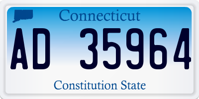 CT license plate AD35964