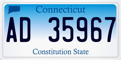 CT license plate AD35967