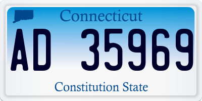CT license plate AD35969