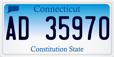 CT license plate AD35970