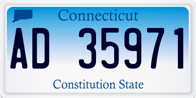 CT license plate AD35971
