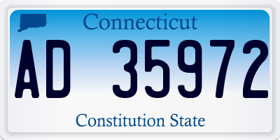 CT license plate AD35972