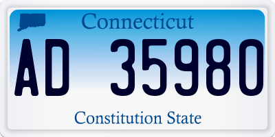 CT license plate AD35980