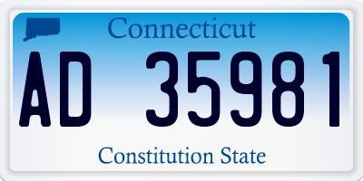 CT license plate AD35981
