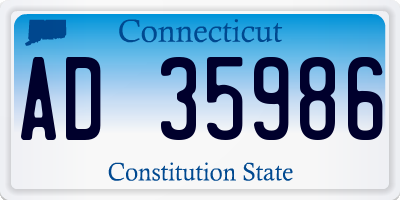 CT license plate AD35986