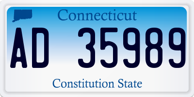 CT license plate AD35989