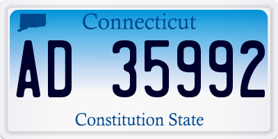 CT license plate AD35992