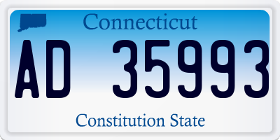 CT license plate AD35993