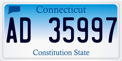 CT license plate AD35997