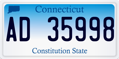 CT license plate AD35998