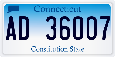 CT license plate AD36007