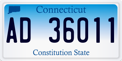 CT license plate AD36011