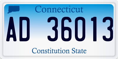 CT license plate AD36013