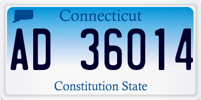 CT license plate AD36014