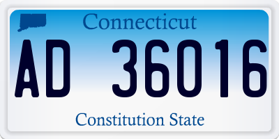 CT license plate AD36016