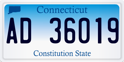CT license plate AD36019