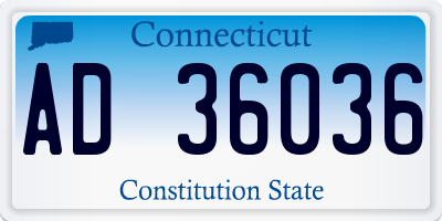 CT license plate AD36036