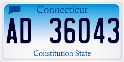 CT license plate AD36043