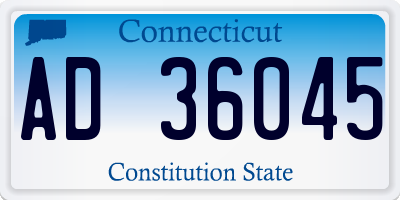 CT license plate AD36045