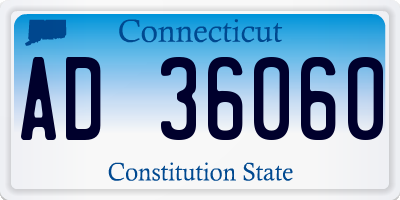 CT license plate AD36060