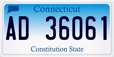CT license plate AD36061